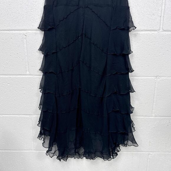 Vintage Max Azria Y2K Silk Fairy Grunge Midi Dress Womens 4 Whimsy Goth Vamp - Picture 5 of 16